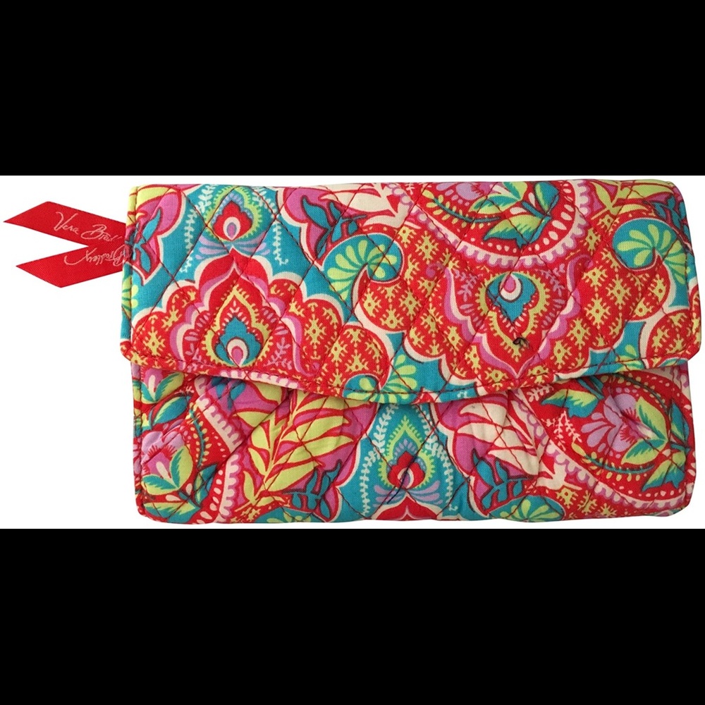 NWT Vera Bradley Strap Wallet Paisley in Paradise Crossbody